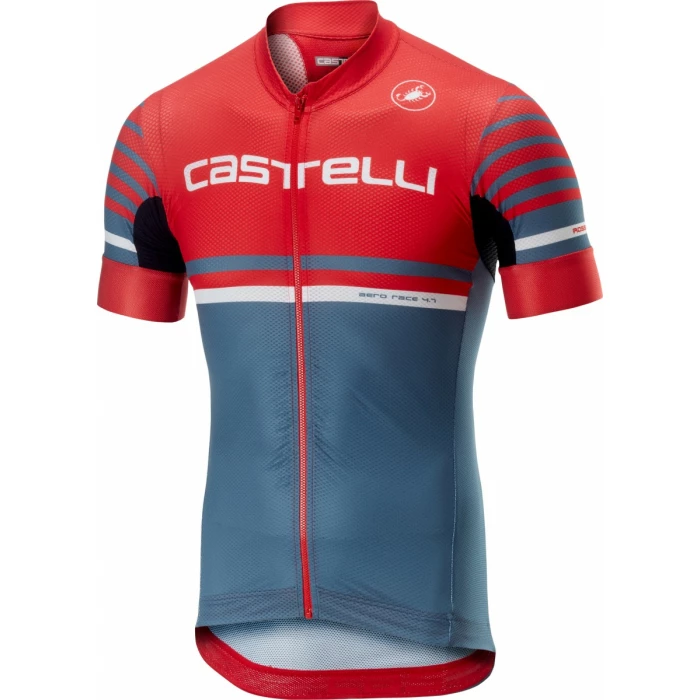 Castelli CA Free Ar 4.1 Jersey Fz Red/Light/Steel Blue