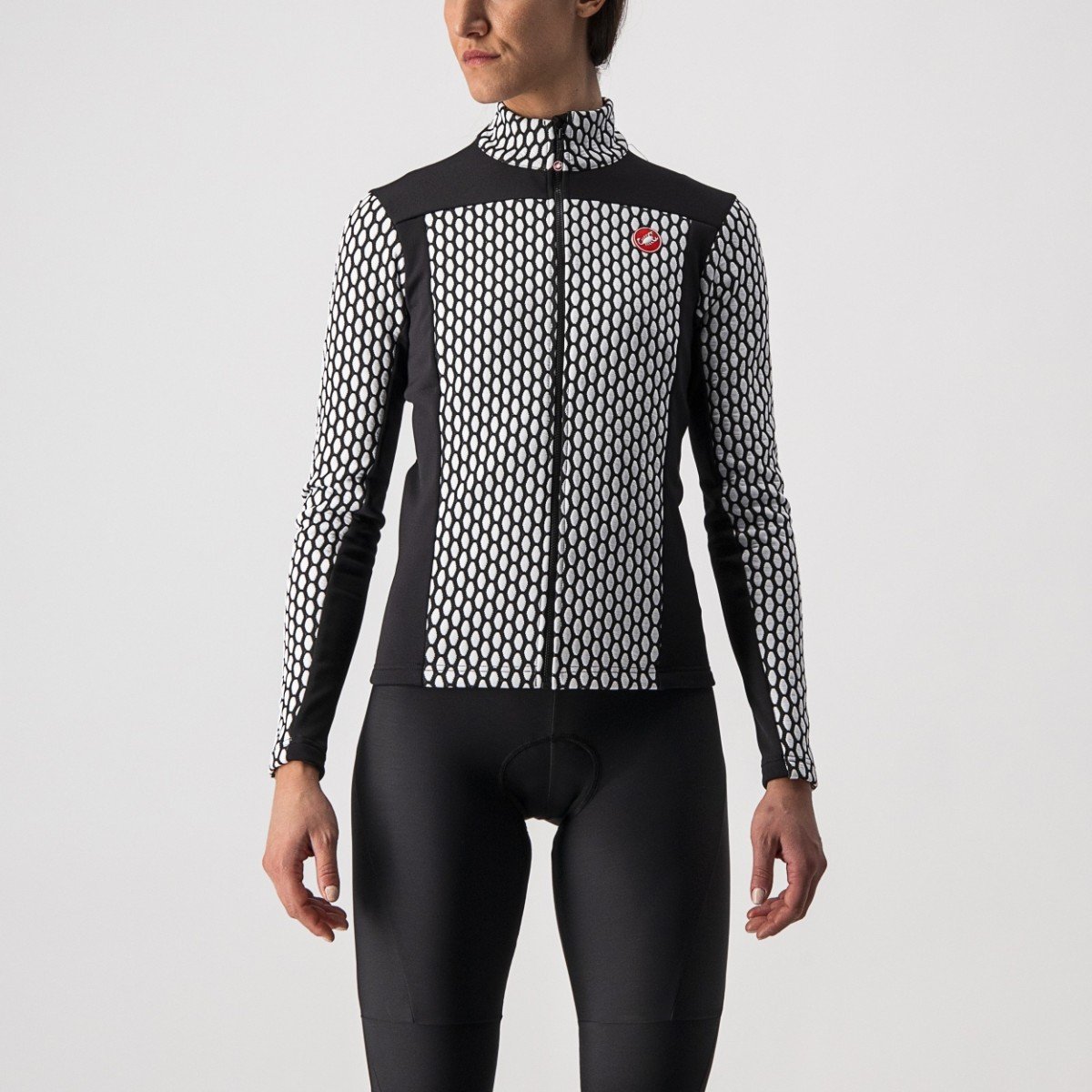 Castelli Sfida 2 Jersey Fz-Woman BLACK/WHITE - Afbeelding 3