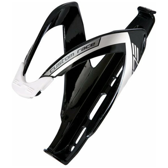 Elite Bidonhouder Custom Race Glossy Zwart Wit Logo BLACK GLOSSY / WHITE