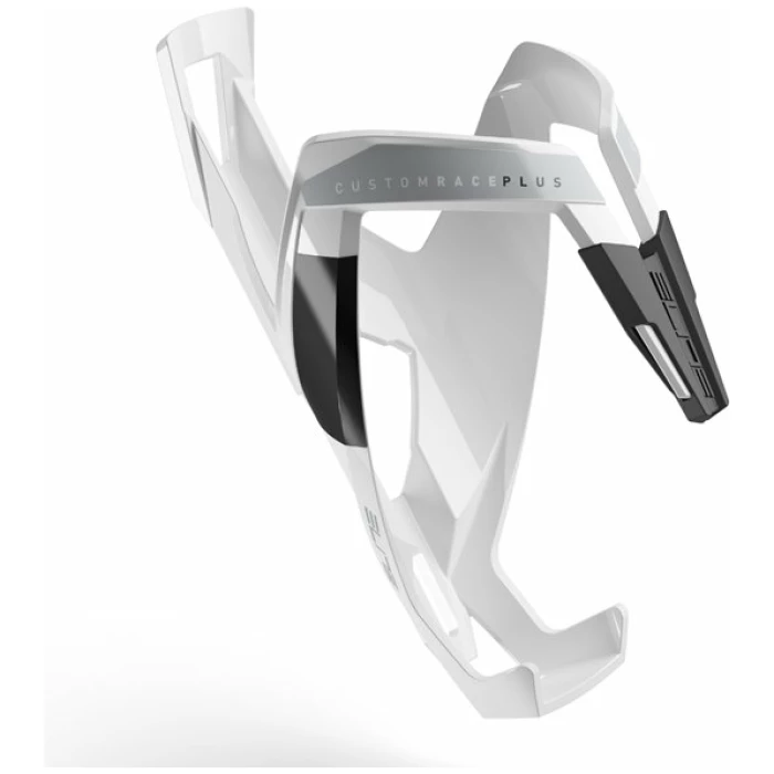 Elite Bidonhouder Custom Race+ GLOSSY WIT ZWART LOGO