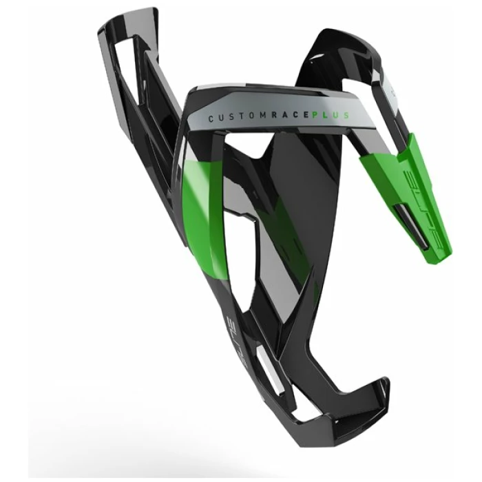 Elite Bidonhouder Custom Race+ GLOSSY ZWART GROEN LOGO