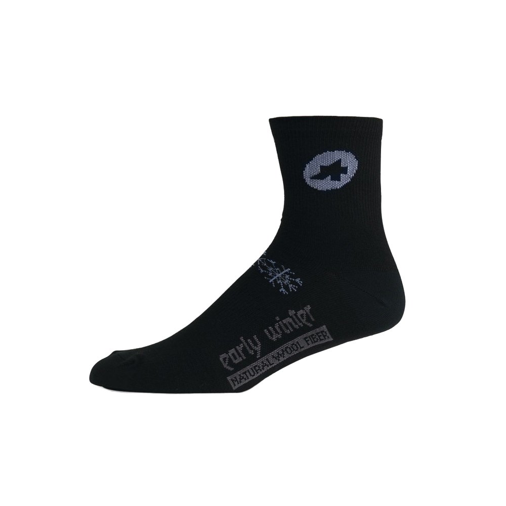 Assos EarlyWinterSocks maat 39/42 Black Volkanga - Afbeelding 2