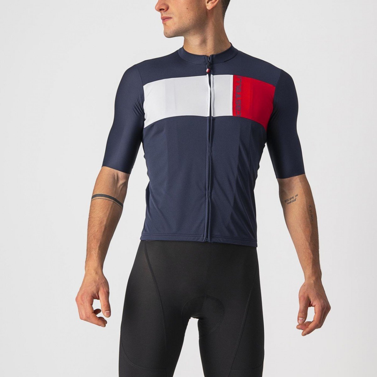 Castelli PROLOGO 7 JERSEY Savile Blue/Silver Grey/Red